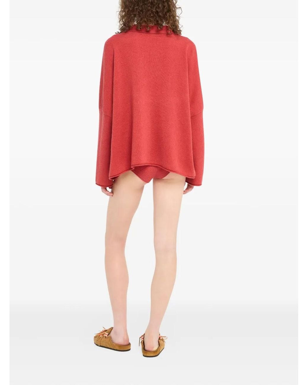 Alanui Red Polo-Collar Sweater