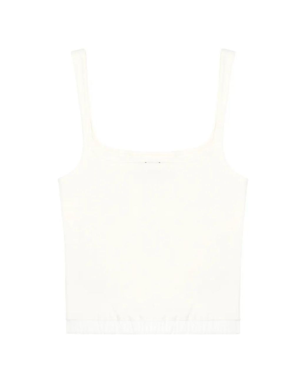 Entire studios White Ribbed Logo-Patch Tank Top