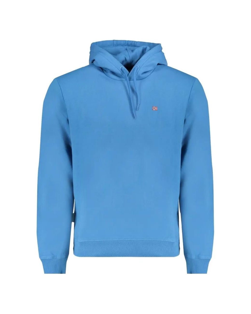 Napapijri Blue Logo-Patch Drawstring Hoodie for men