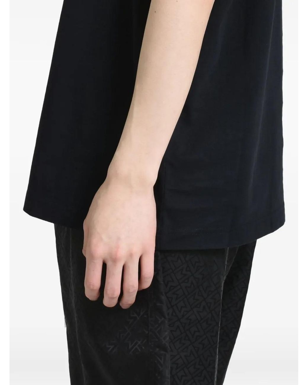Moncler Black Monogram-Print T-Shirt for men
