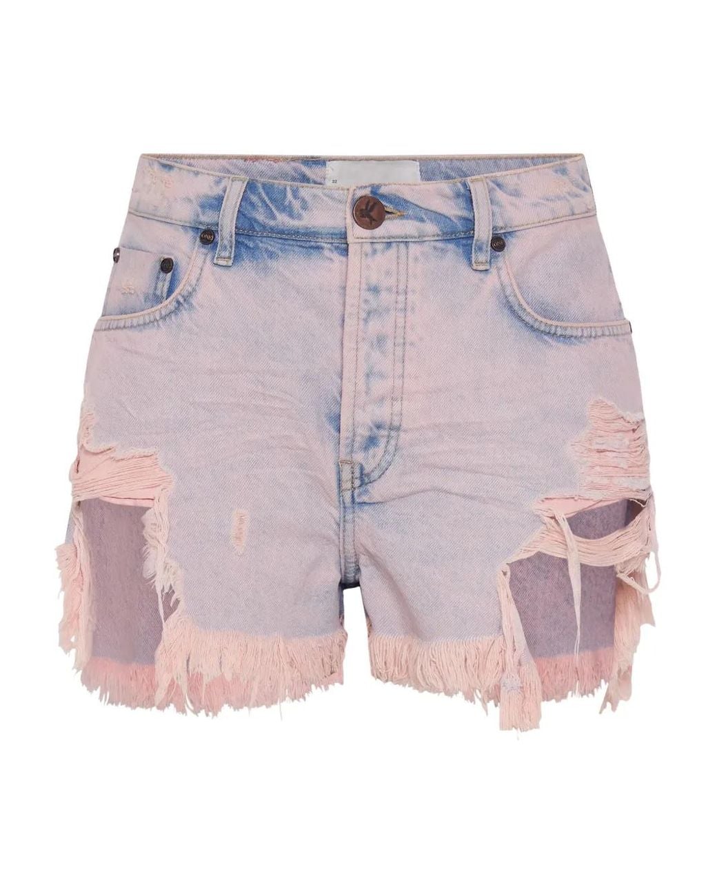One Teaspoon Pink Outlaws Denim Shorts