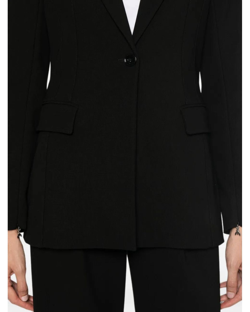 Patrizia Pepe Black Slim-Fit Stretch Blazer