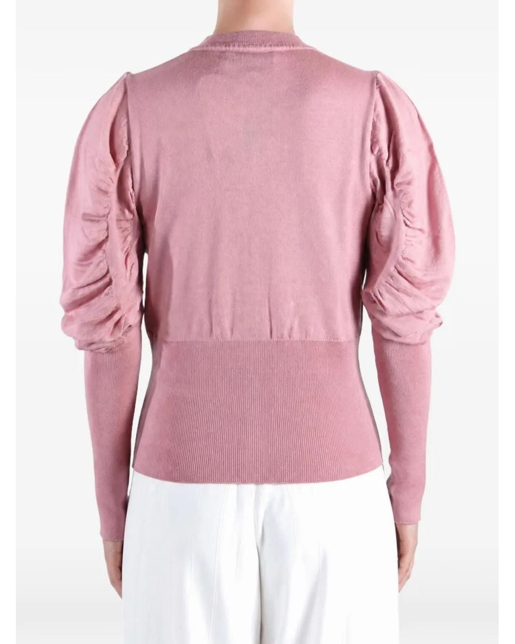 Vivienne Westwood Pink Orb-Embroidered Puff-Sleeve Cardigan