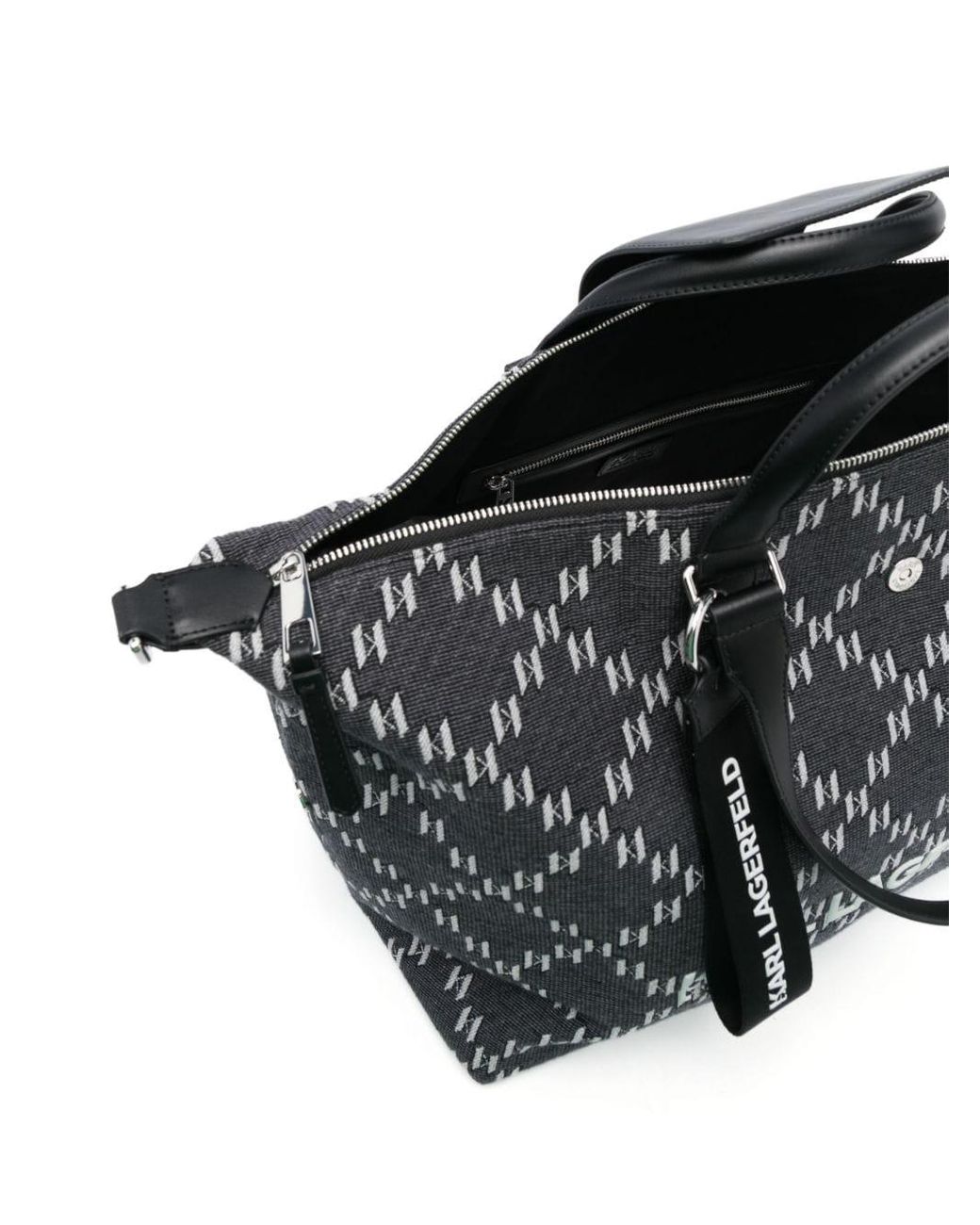 Karl Lagerfeld Monogram-pattern 2.0 Weekender Bag in Black for Men | Lyst