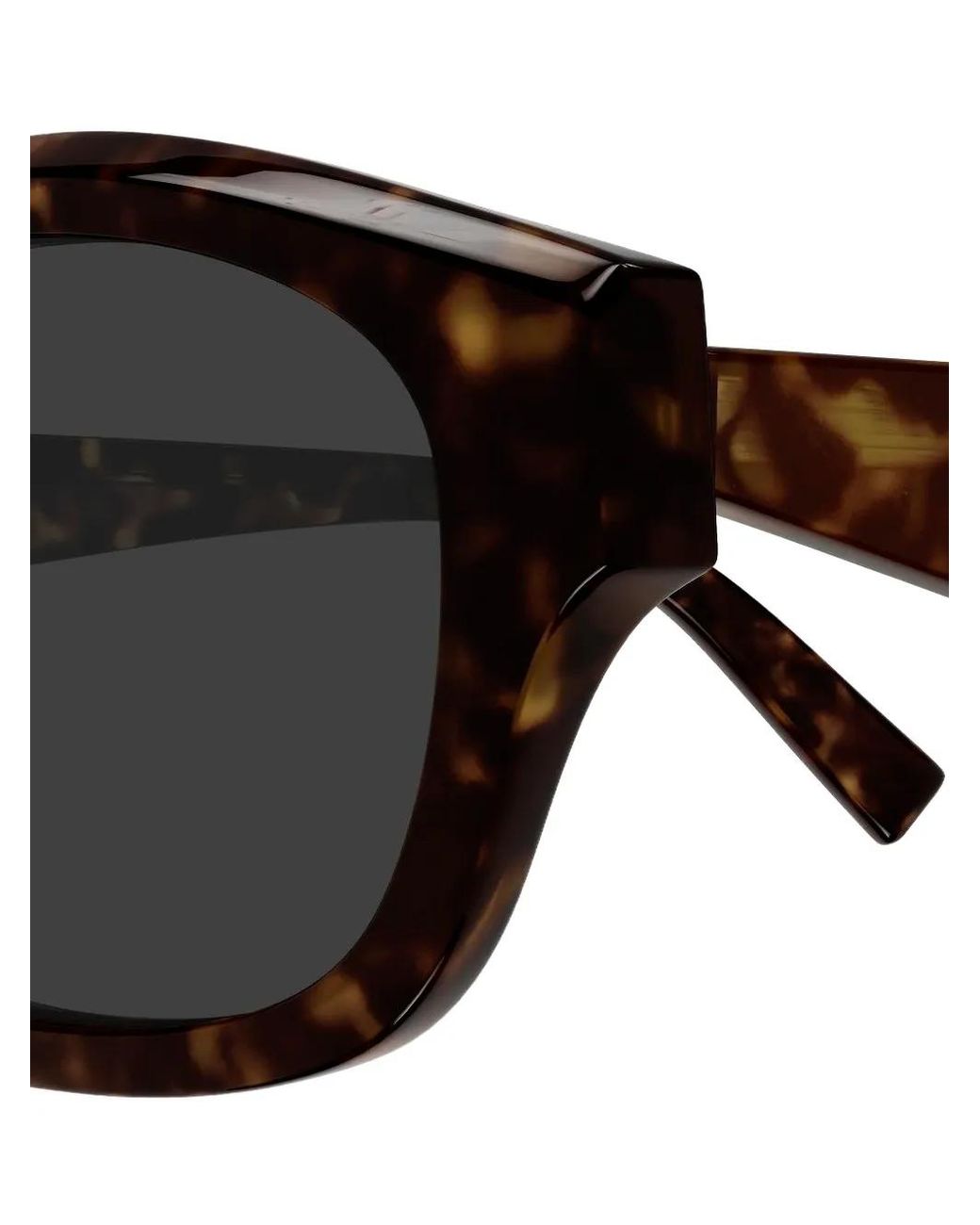 Saint Laurent Black Geometric-Frame Tortoiseshell Sunglasses