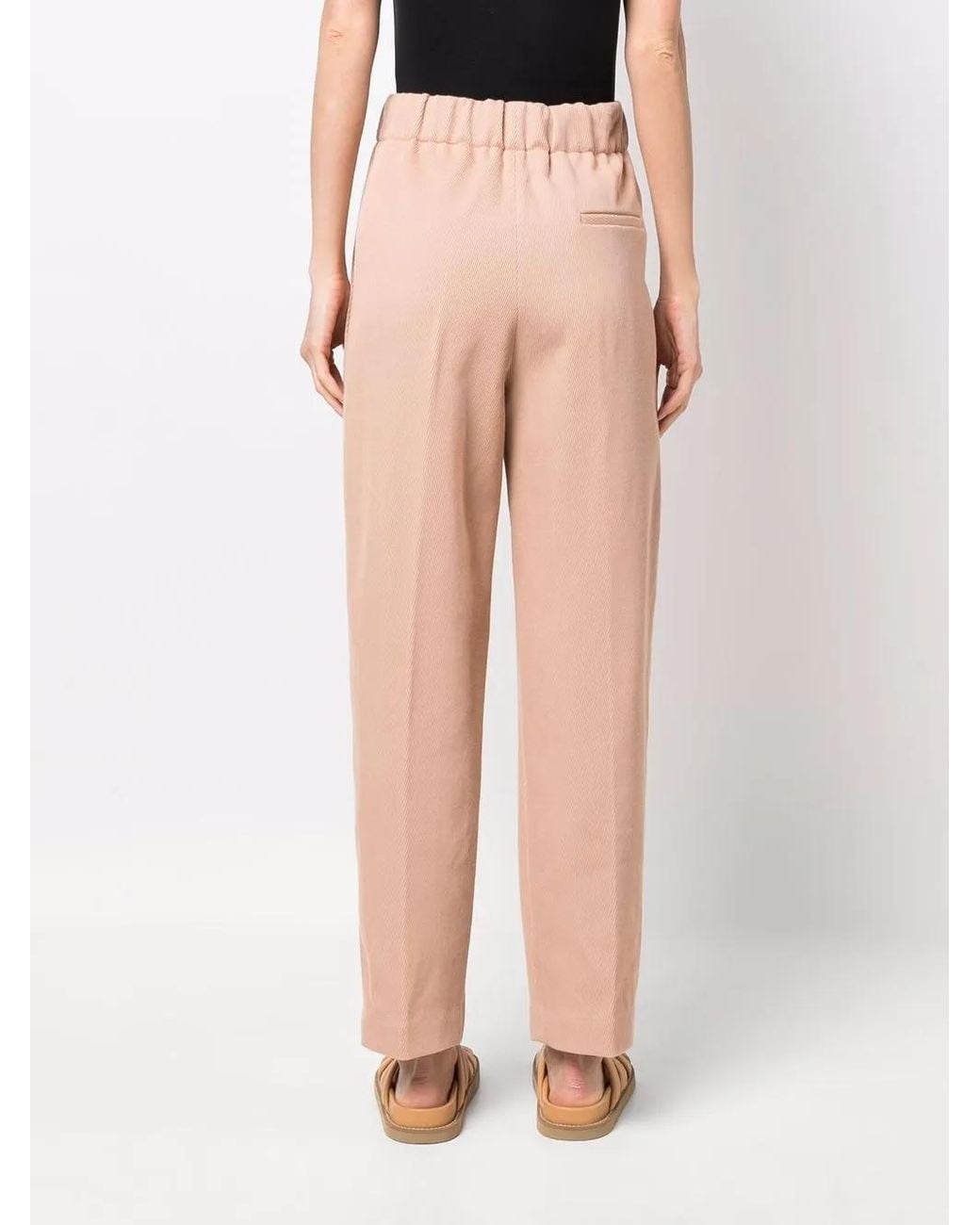 Forte_forte Pink Ribebd Elasticated-Waist Tailored Trousers