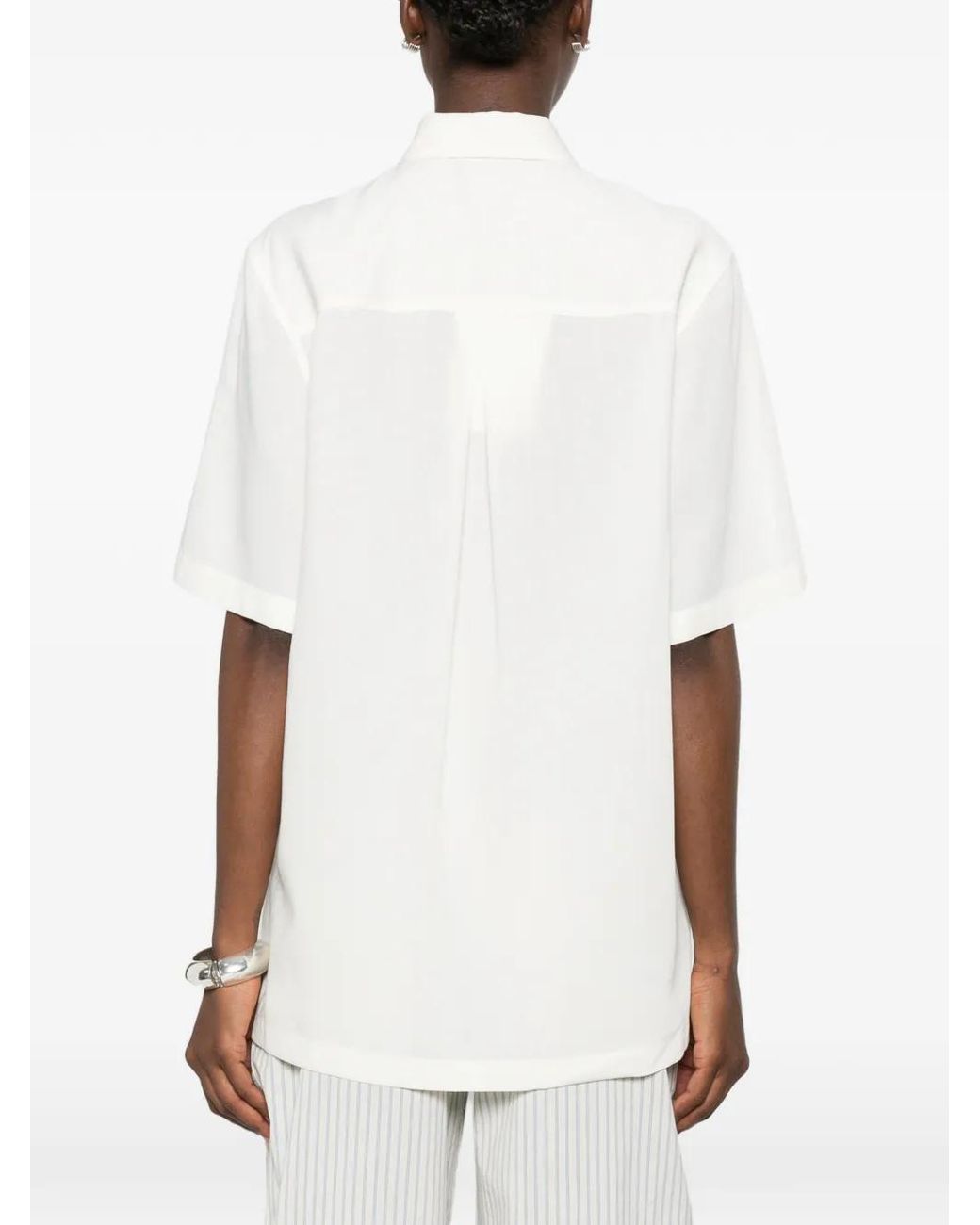 Totême  White Fluid Polo Shirt