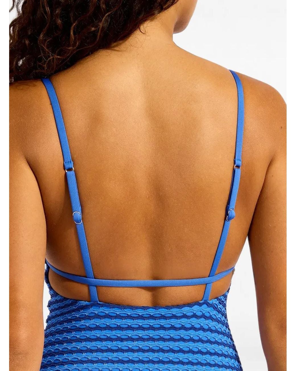Seafolly Blue Textured-Finish Swimsuit