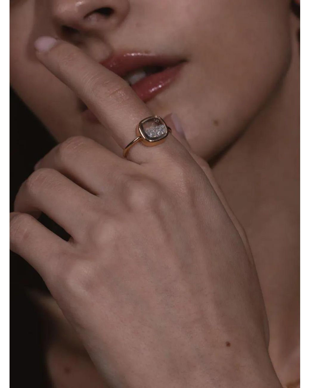 Moritz Glik Metallic Diamond Shaker Ring