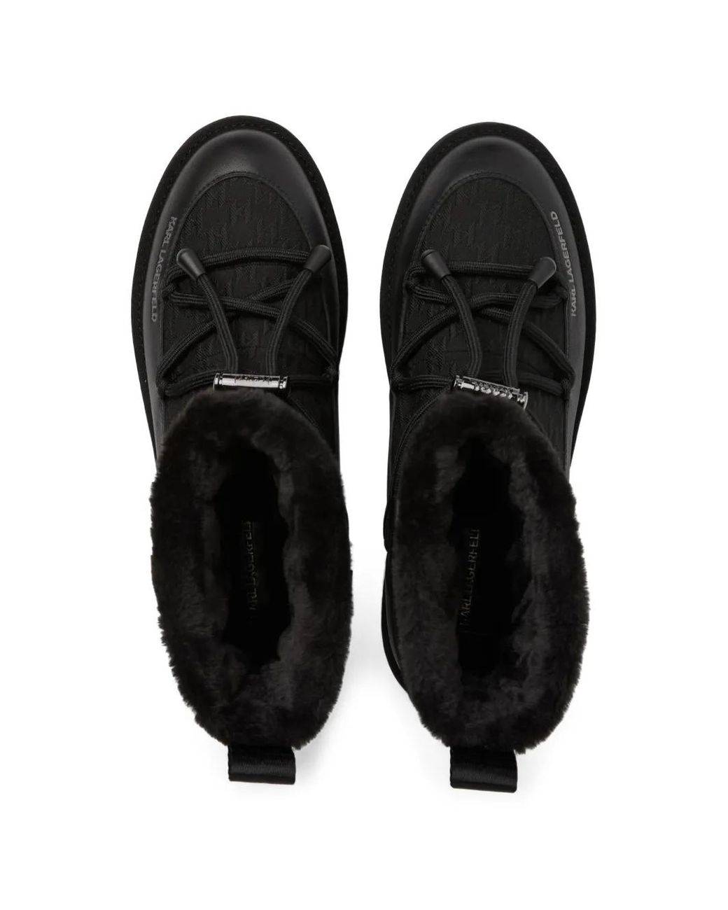 Karl Lagerfeld Black Thermo Lace-Detail Boots for men