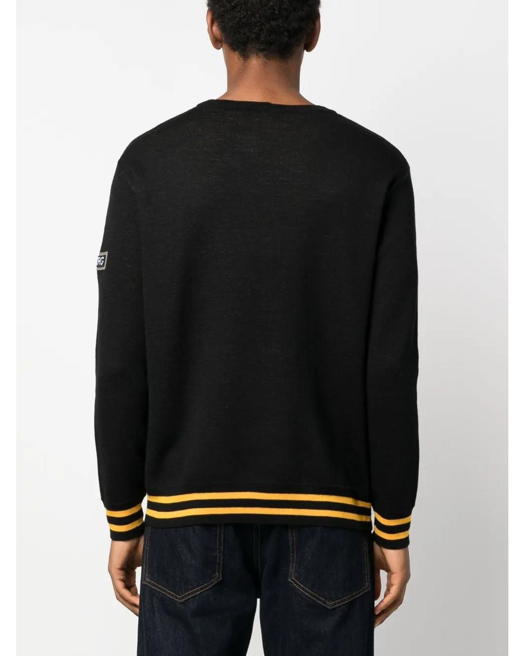 Iceberg Black Cartoon-Print Crew-Neck Jumper for men