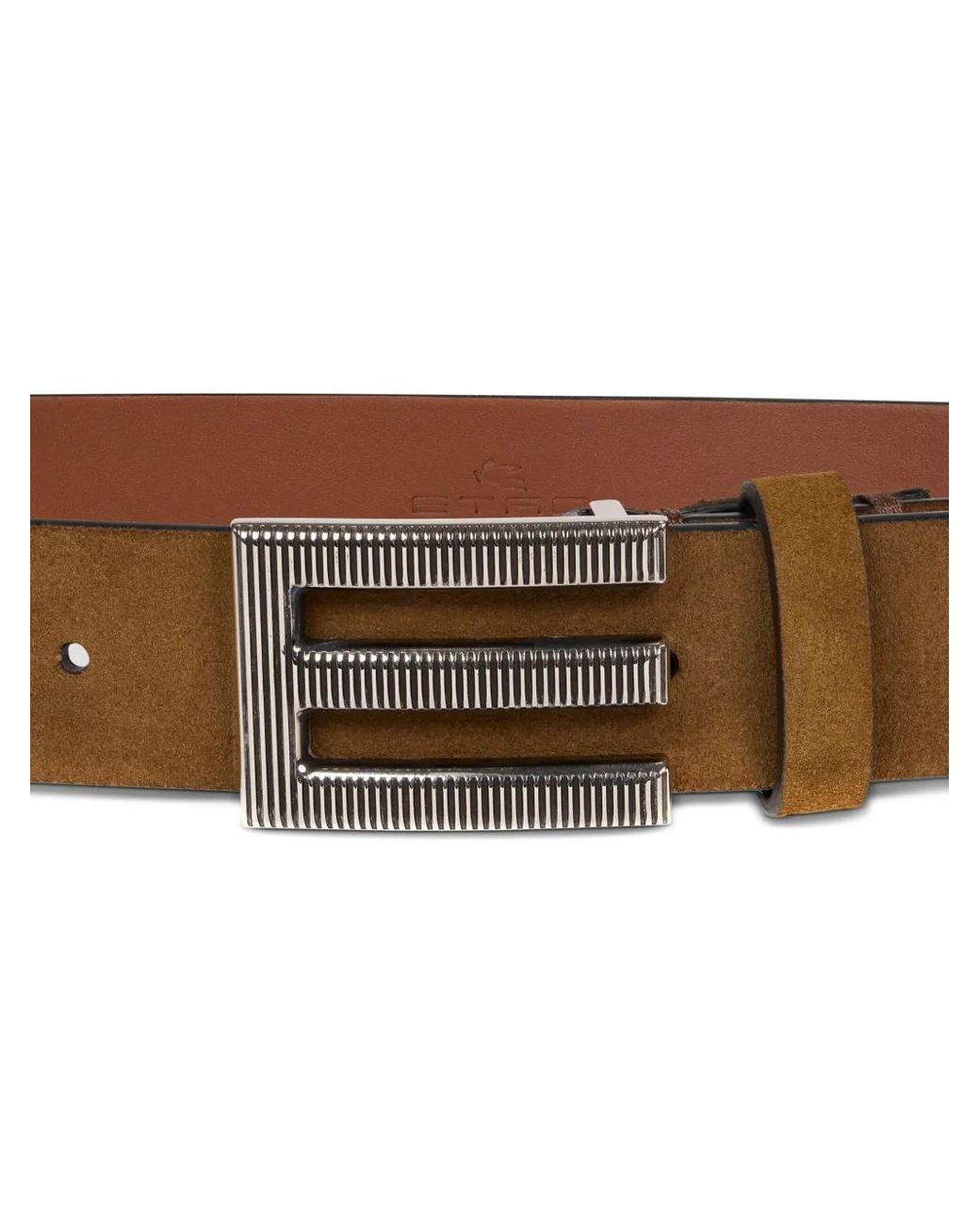 Etro Brown Monogram-Buckle Belt for men