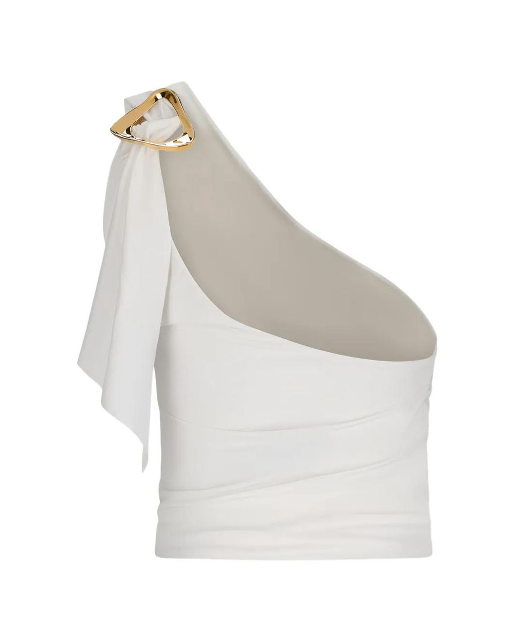 DEFAÏENCE White One-Shoulder Top