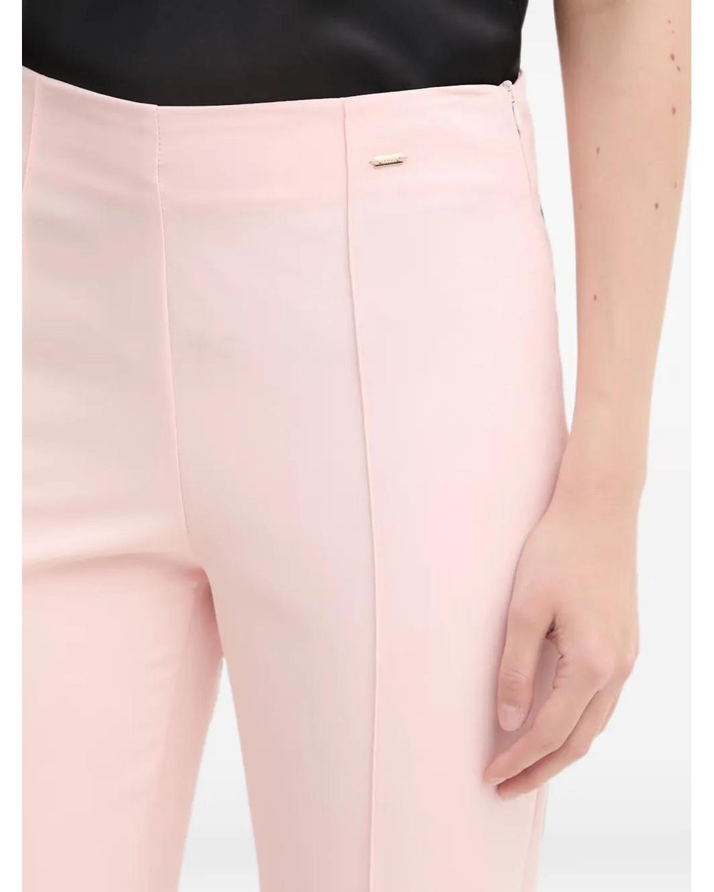 GAUDI Pink Pressed-Crease Flared Trousers