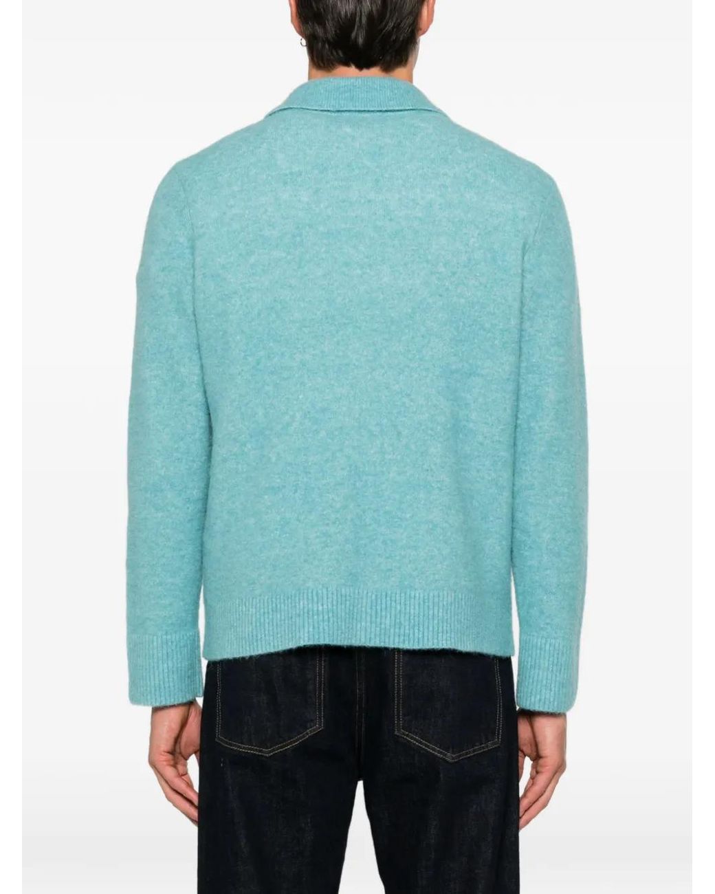 Sandro Blue Alpaca And Wool Cardigan for men