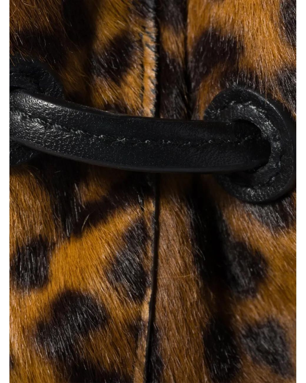 Miu Miu Brown Leopard-Print Logo-Detail Cross Body Bag