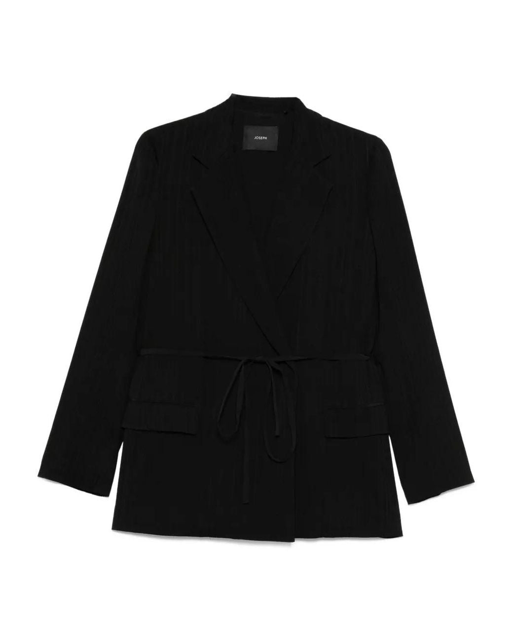 Joseph Black Tie-Waist Pinstripe Jacket