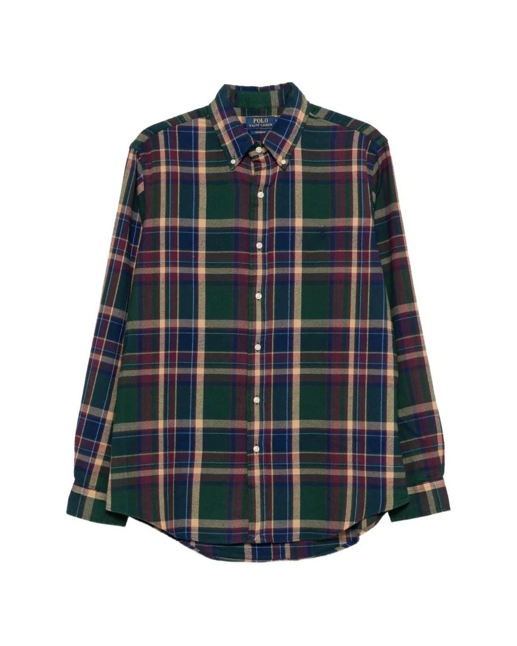 Polo Ralph Lauren Blue Tartan-Check Button-Down Shirt for men