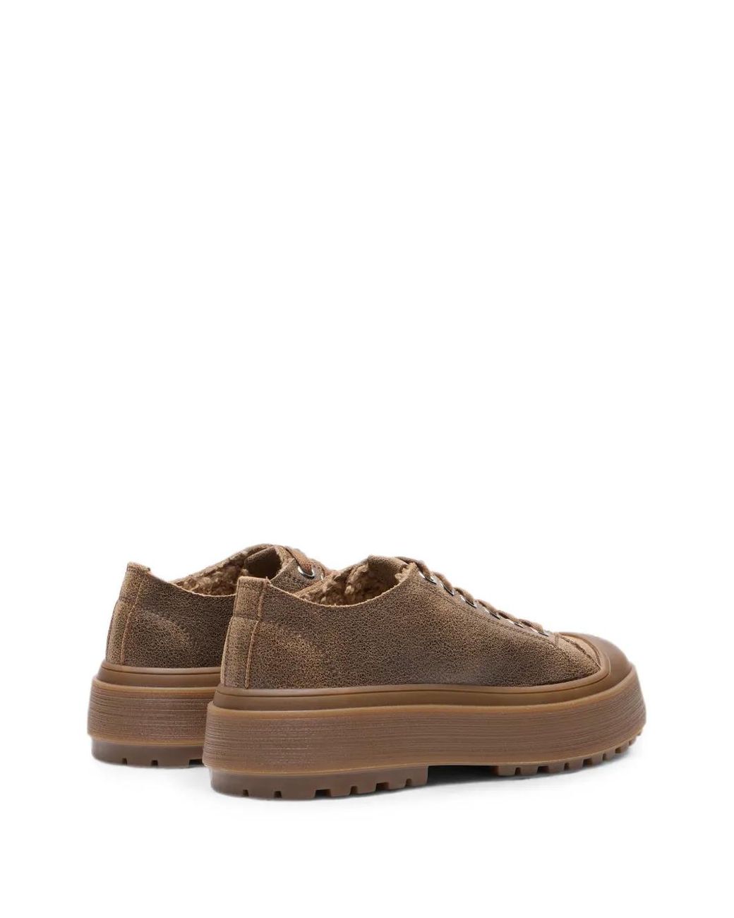 Casadei Brown Explorer Cracked-Effect Sneakers