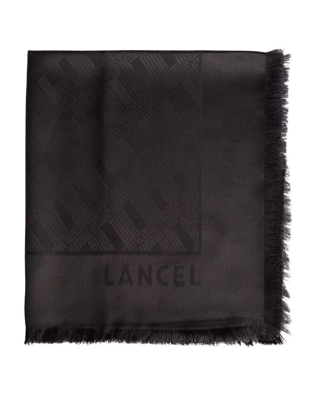 Lancel Black Monogram-Pattern Scarf