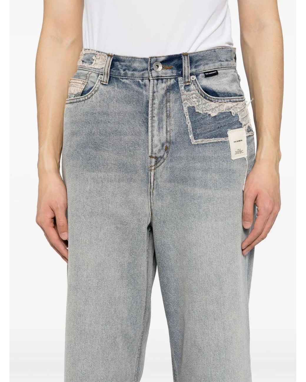 FIVE CM Jeans Met Patchwork in het Gray voor heren