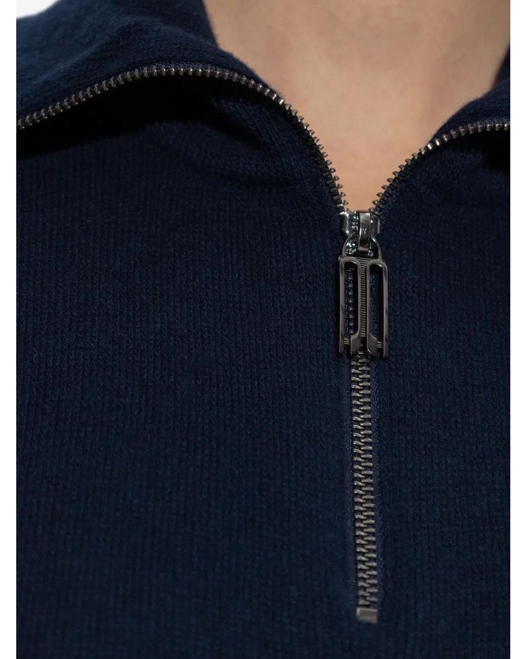 Victoria Beckham Blue Half-Zip Milano Sweater