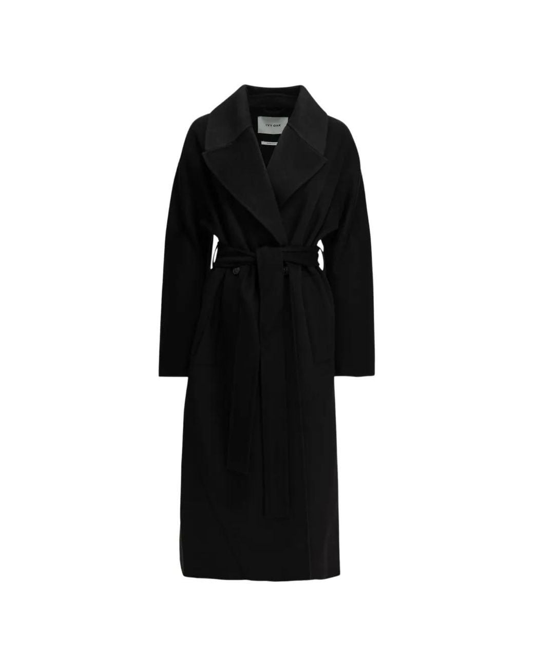 IVY & OAK Black Iocybele Belted Wool Coat