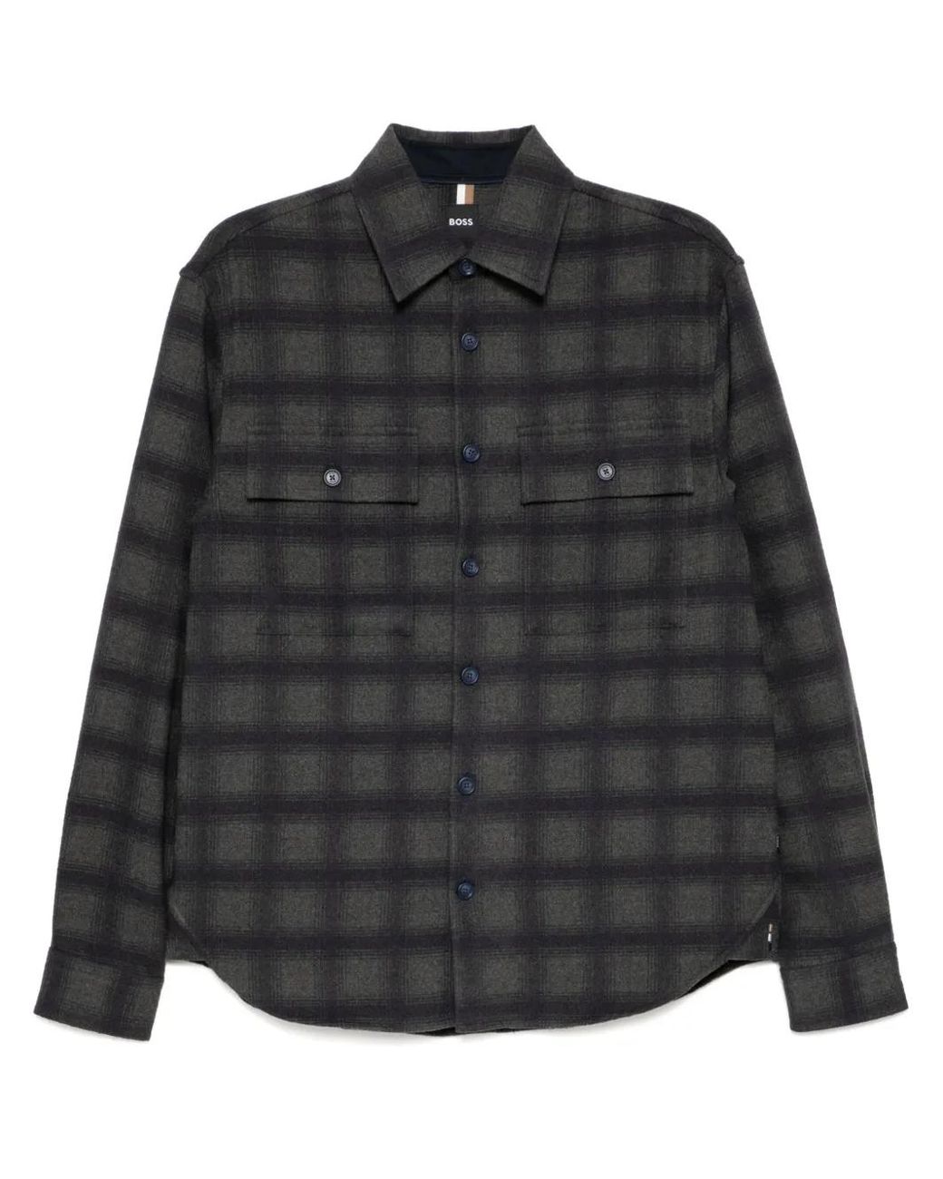 Boss Black Plaid Long-Sleeves Shirt for men