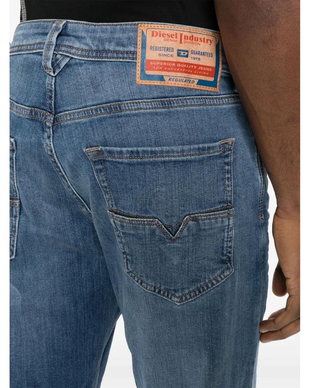 DIESEL Blue Larkee-Beex Tapered Jeans for men