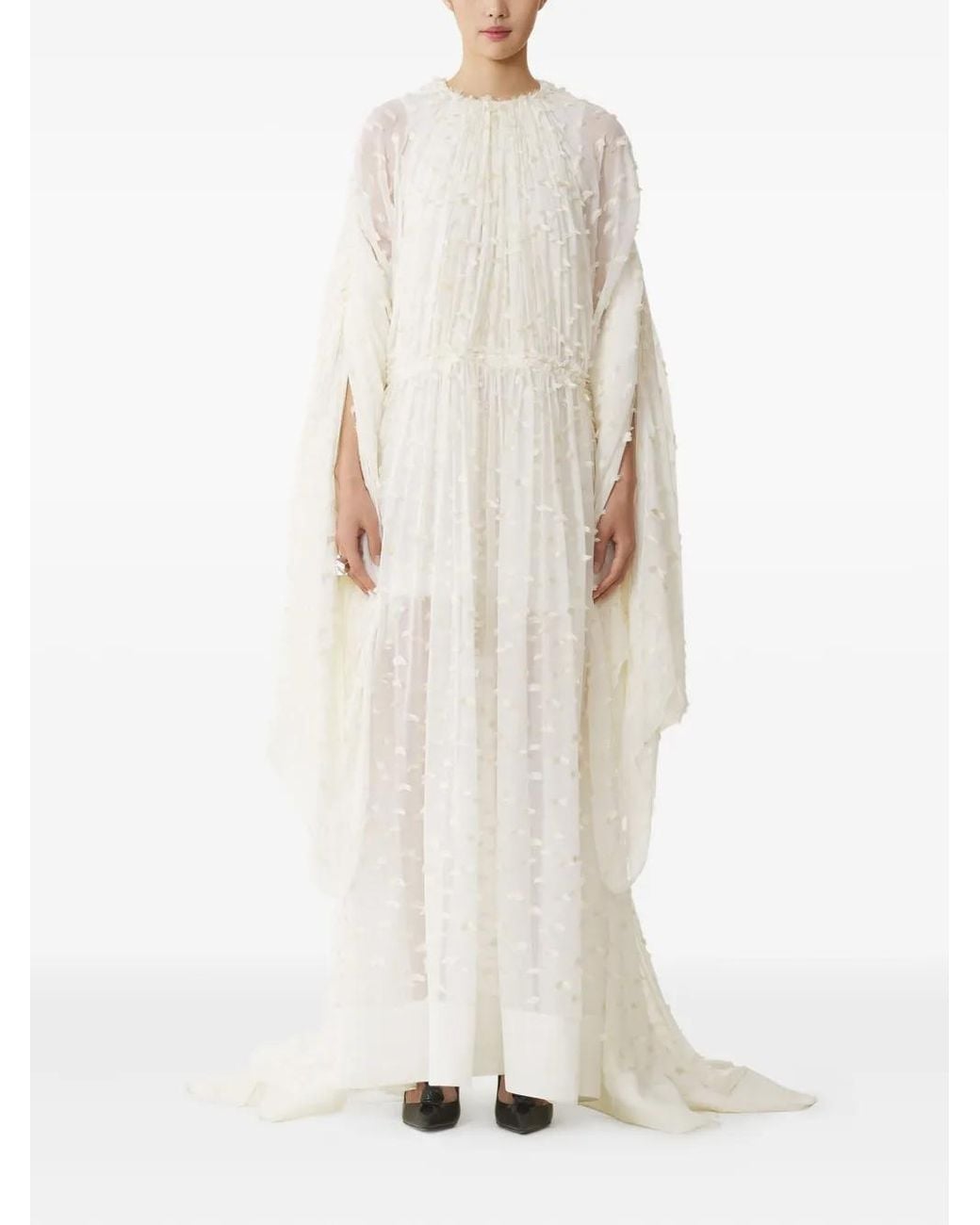 Lanvin Geplooide Maxi-Jurk in het White