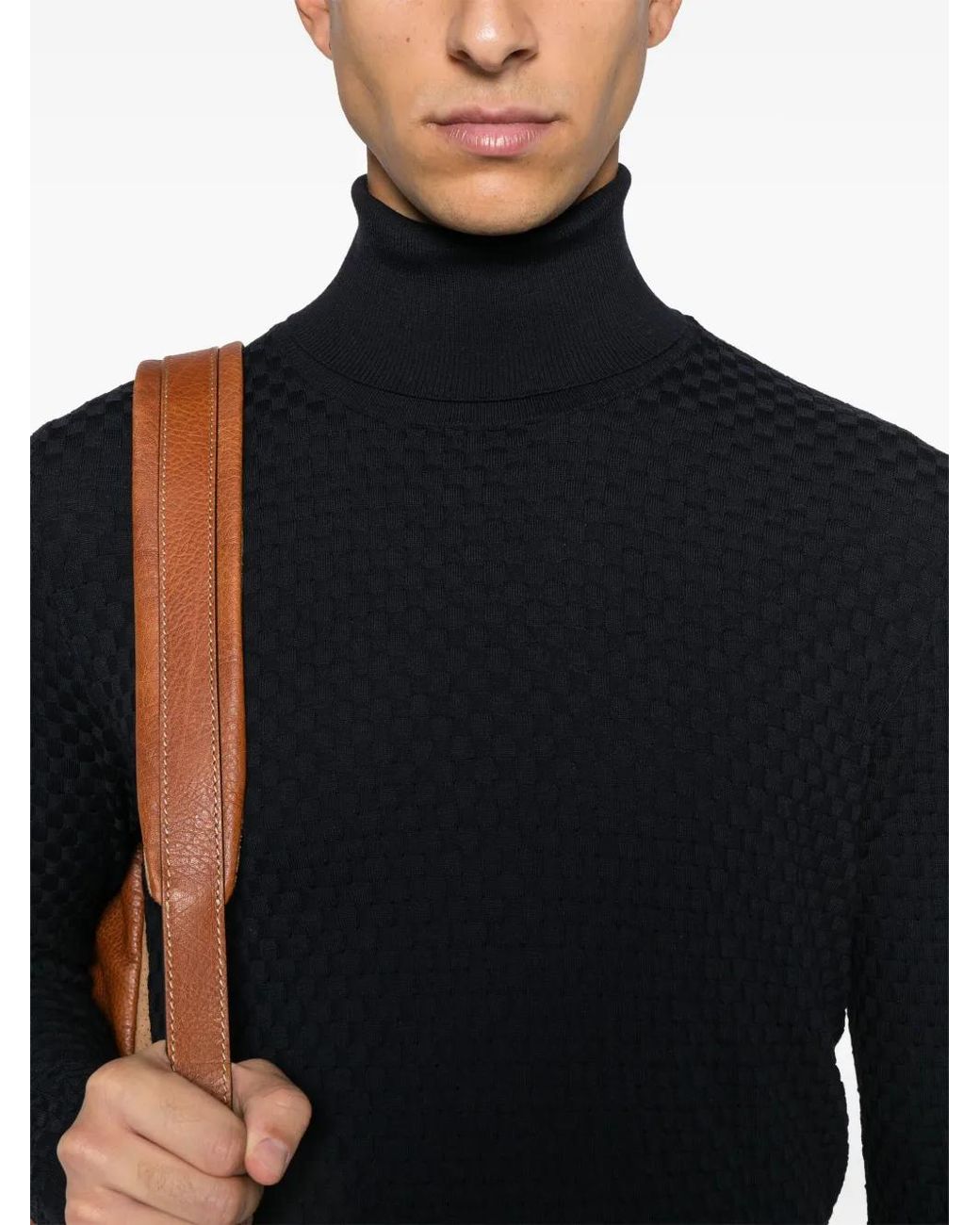 GOES BOTANICAL Blue Dolcevita Sweater for men