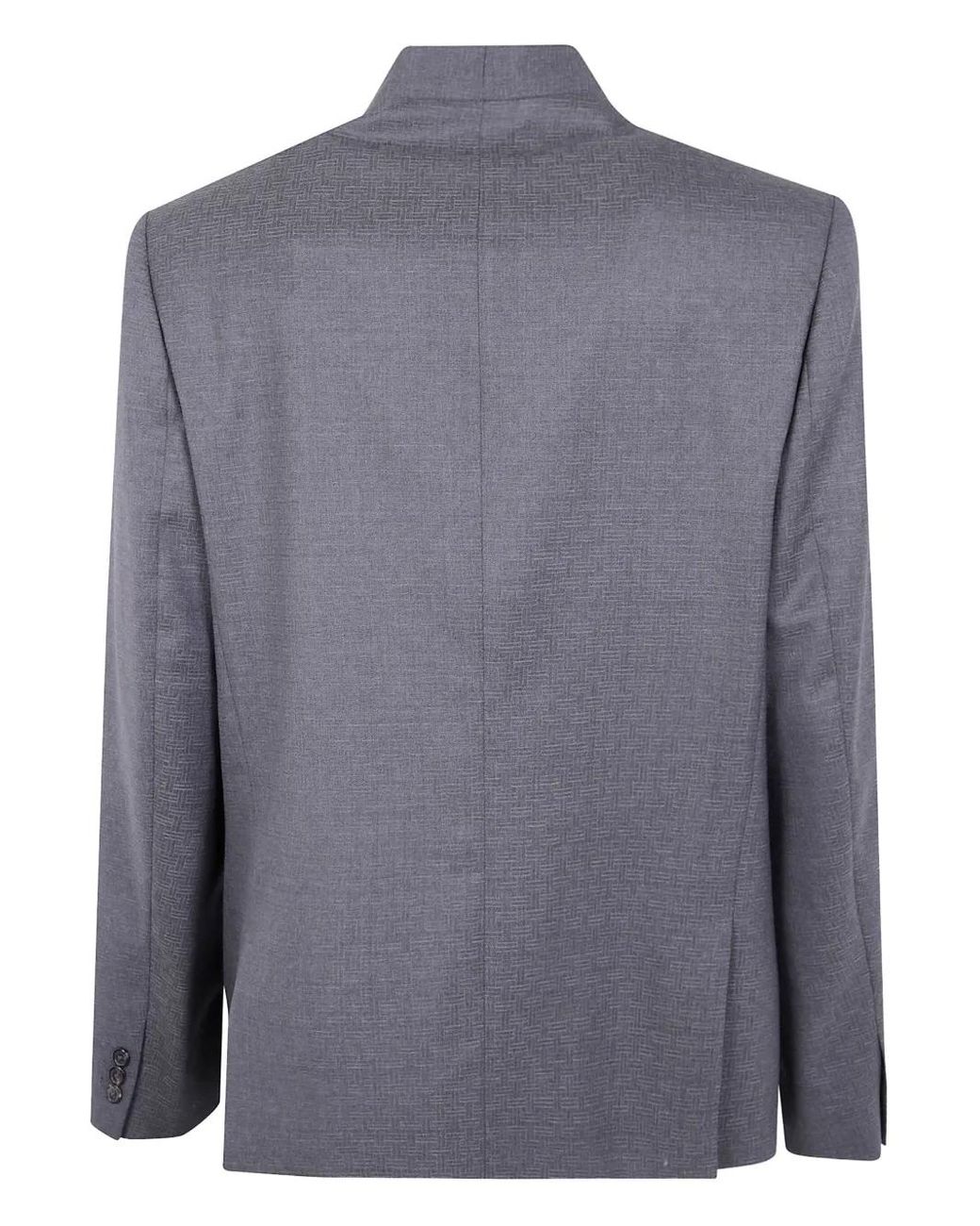 KENZO Blue Double-Breasted Wool Jacket for men