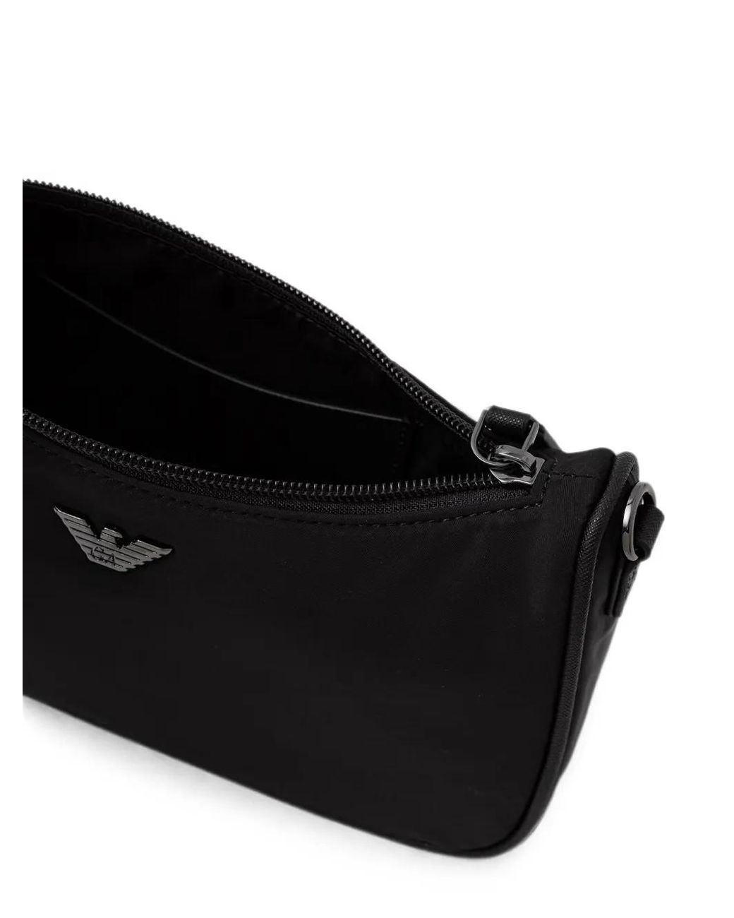 Emporio Armani Black Logo-Plaque Shoulder Bag for men