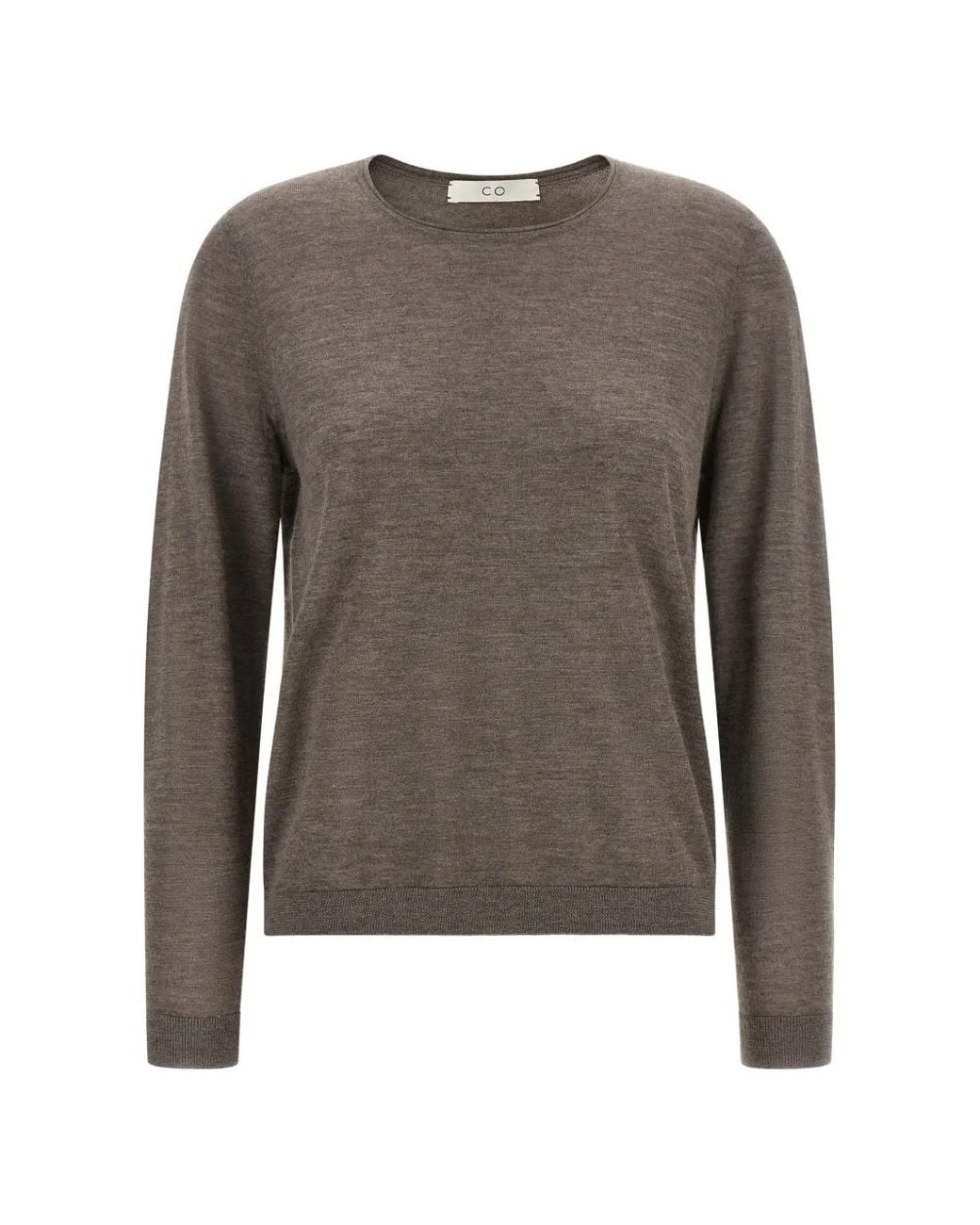 Co. Gray Rolled-Edge Cashmere Long-Sleeved T-Shirt