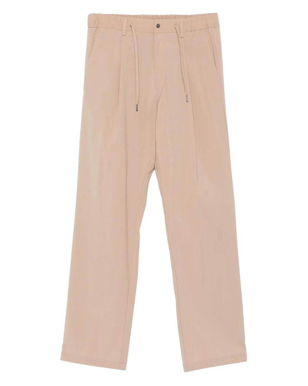Herno Natural Pleated Drawstring Trousers for men