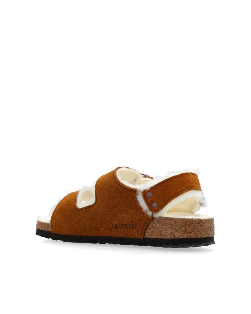 Birkenstock Brown Milano Buckled Suede Sandals