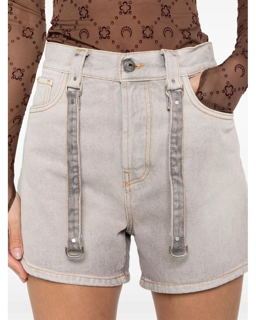 Off-White c/o Virgil Abloh Gray Laundry Denim Shorts