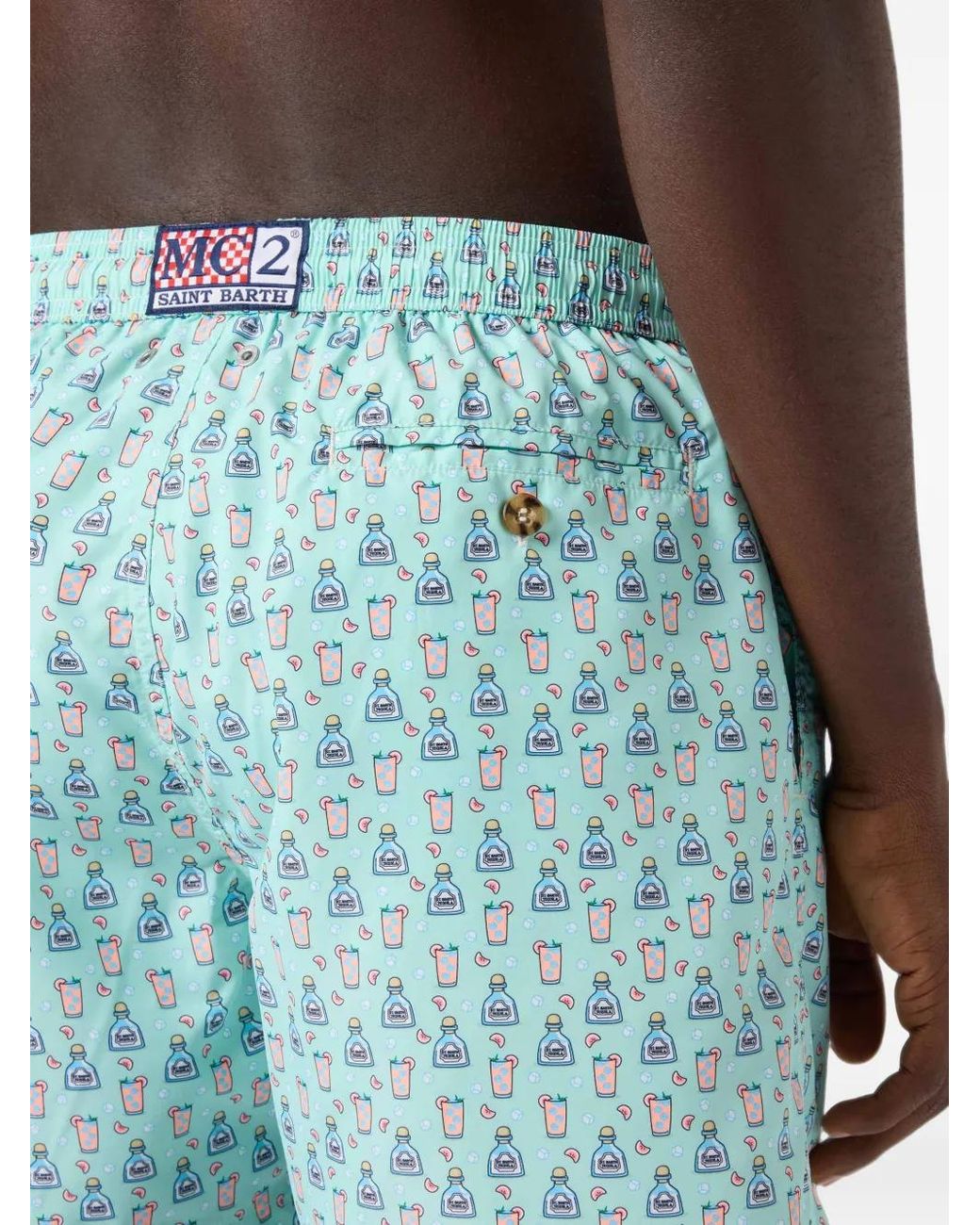 Mc2 Saint Barth Blue Lighting Micro Swim Shorts With Paloma All-Over Print for men