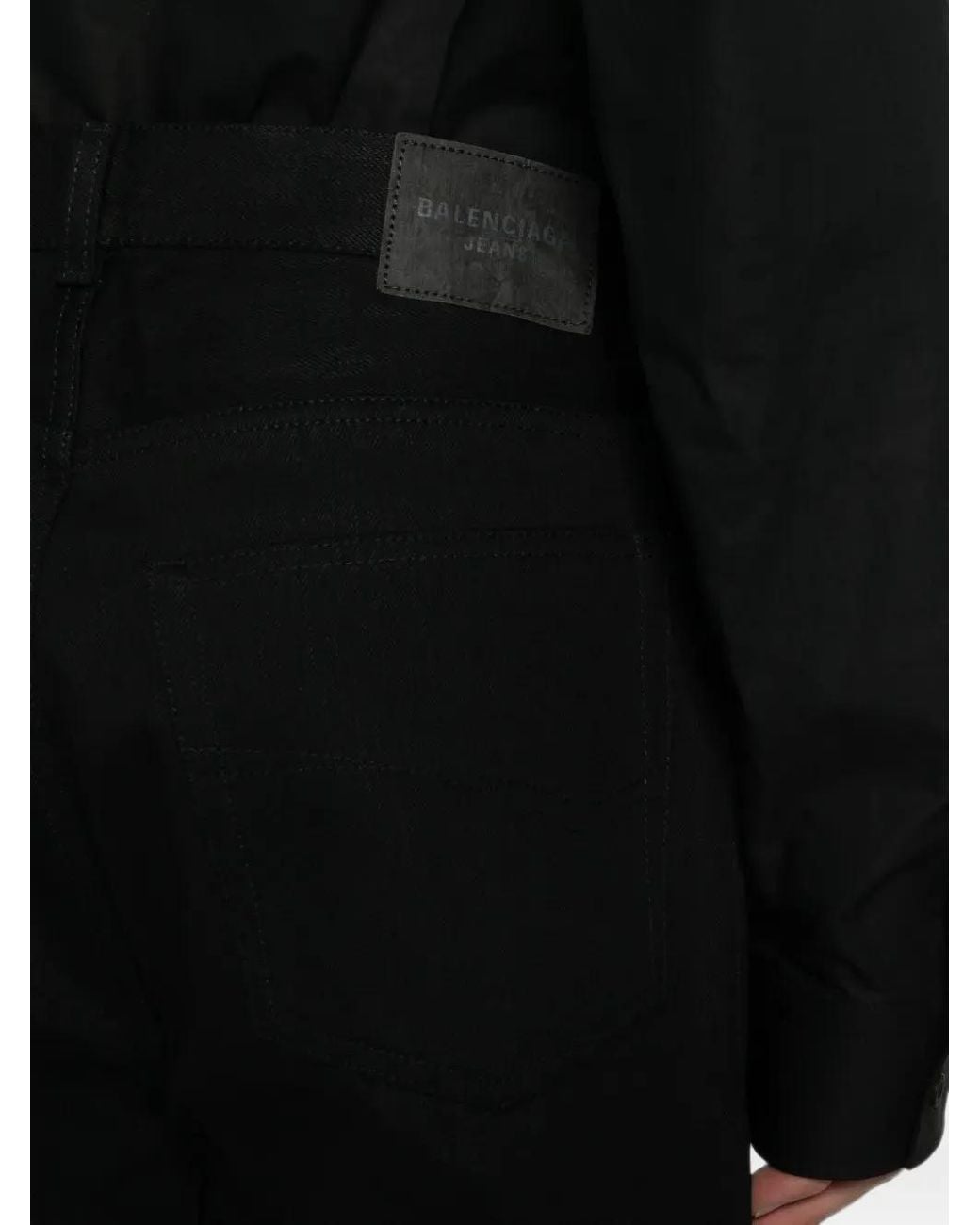 Balenciaga Black Curved Knee Pants for men