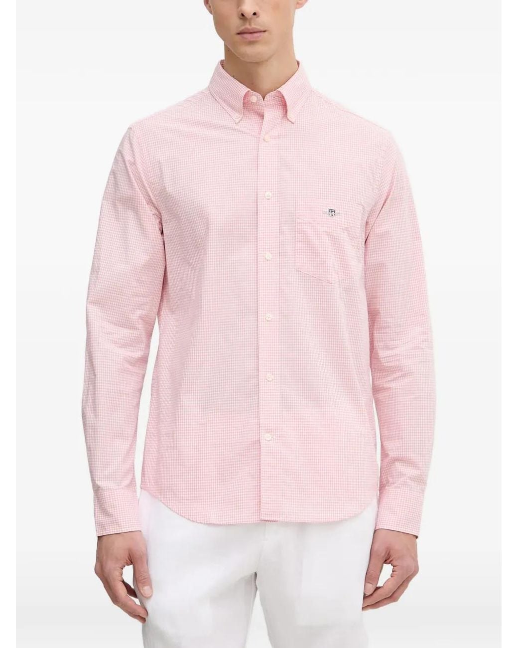 Gant Pink Gingham Button-Down Shirt for men