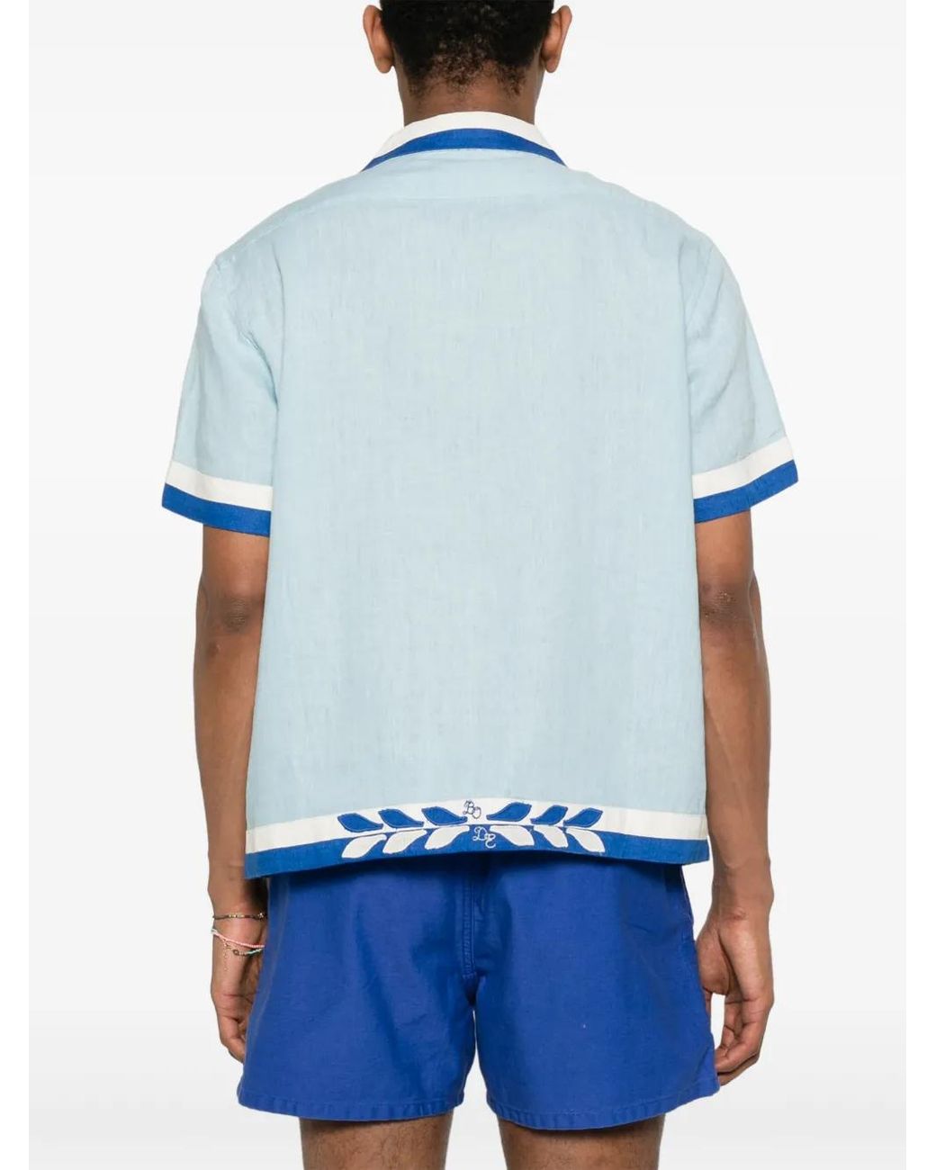 Bode Blue Seedling Stripe Shirt for men