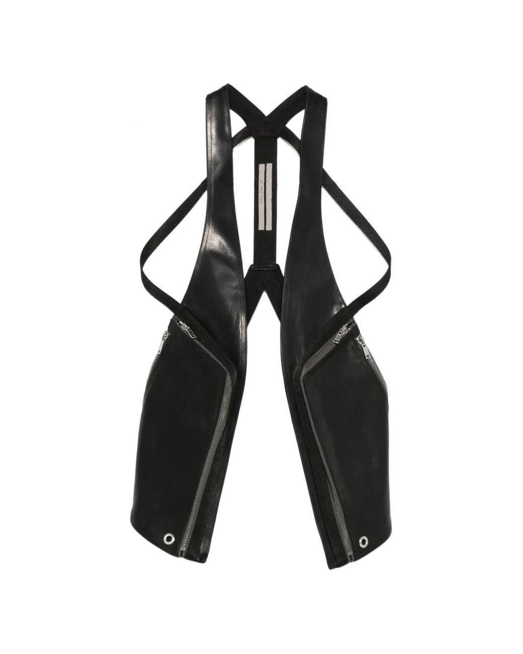 Rick Owens White Temple Bauhaus Leather Vest for men