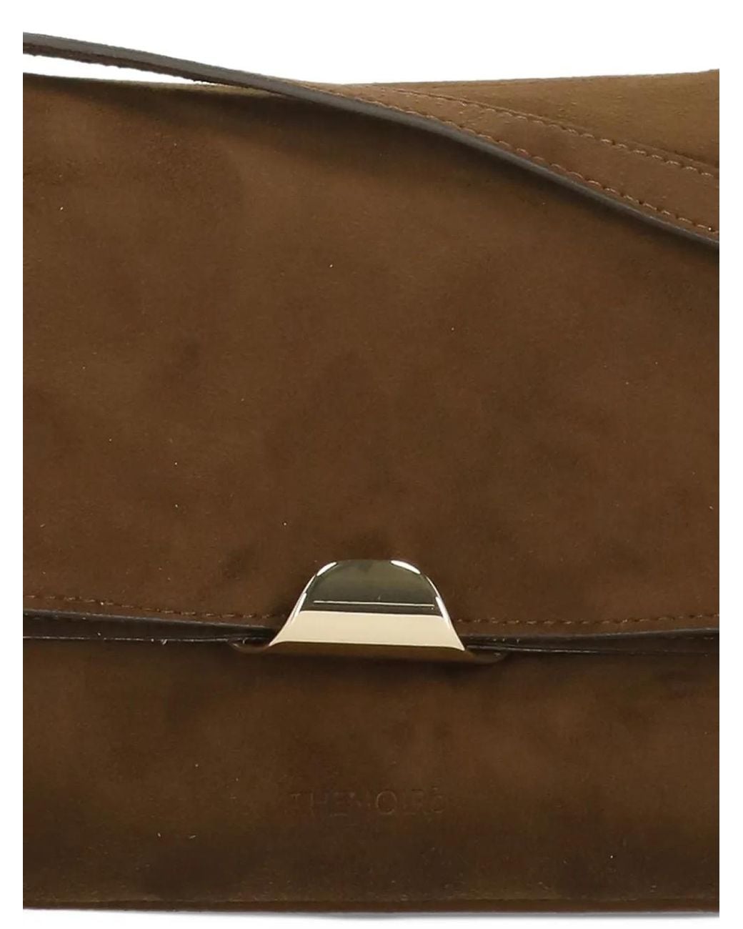 THEMOIRÈ Brown Foldover-Top Clasp-Fastening Shoulder Bag