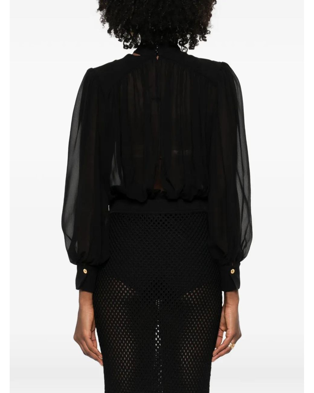 Elisabetta Franchi Black Silk Bodyshirt