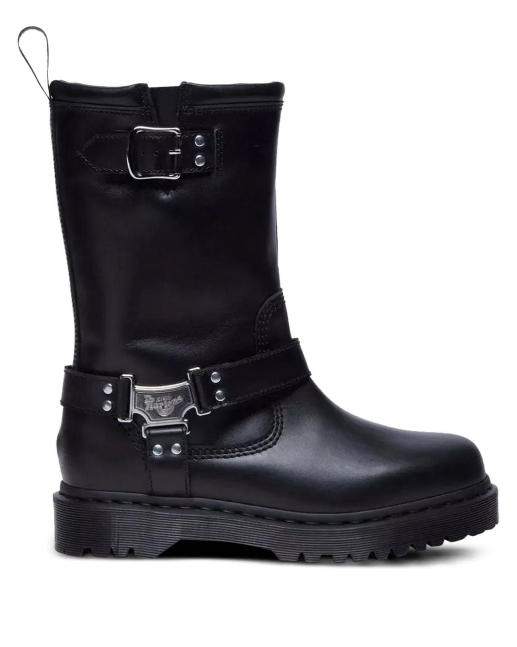 Dr. Martens Black Anistone Hi Buckle-Strap Platform Boots