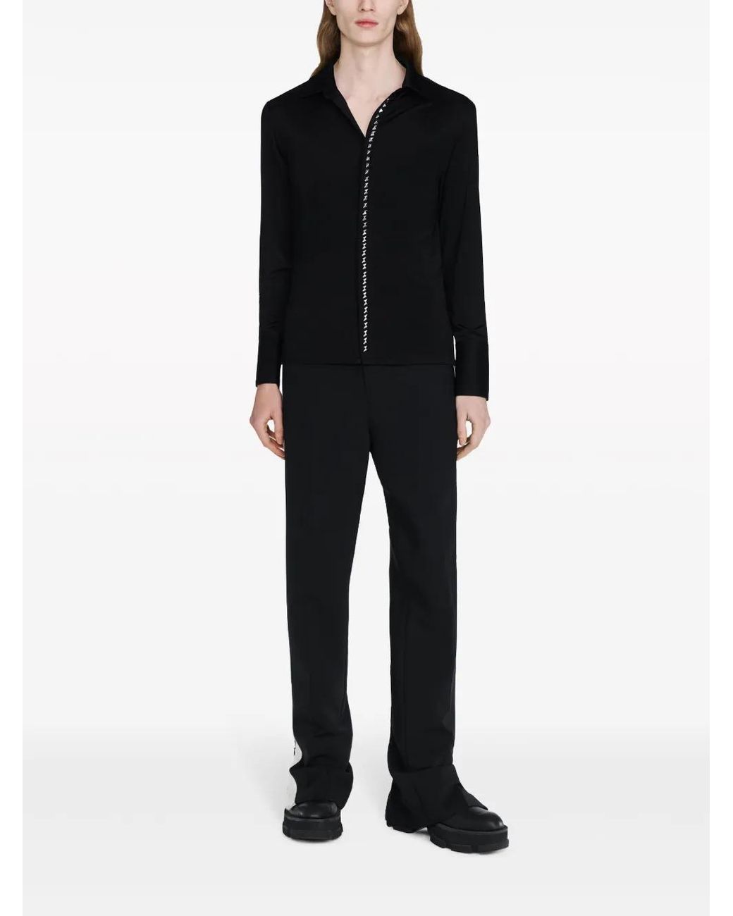Dion Lee Black Studded-Placket Shirt