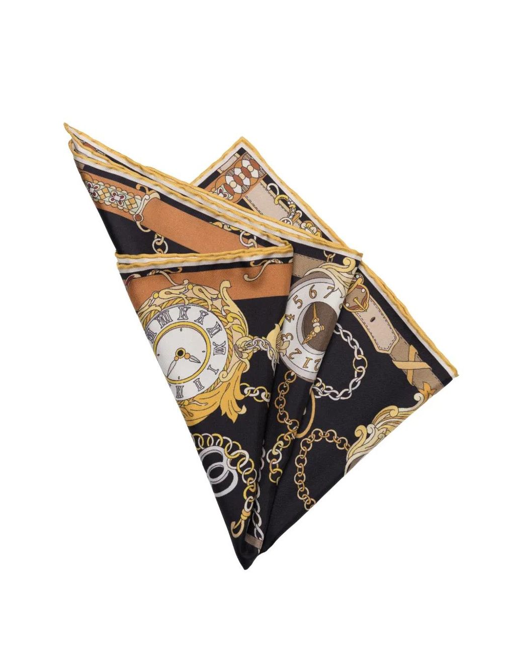 Elizabetta Black Like Clockwork Pocket Square for men