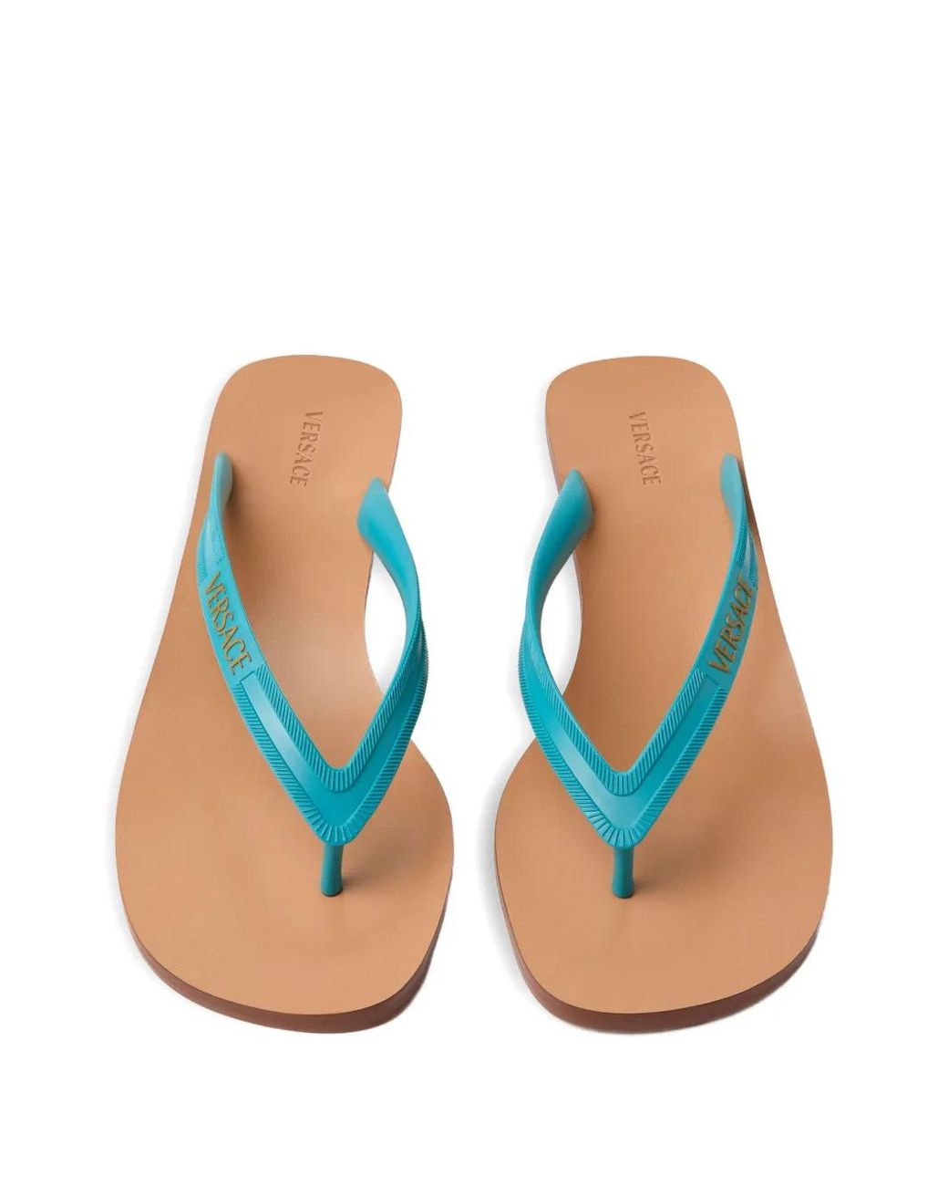 Versace Blue Sophie Rubber Thong Sandals 40 Mm