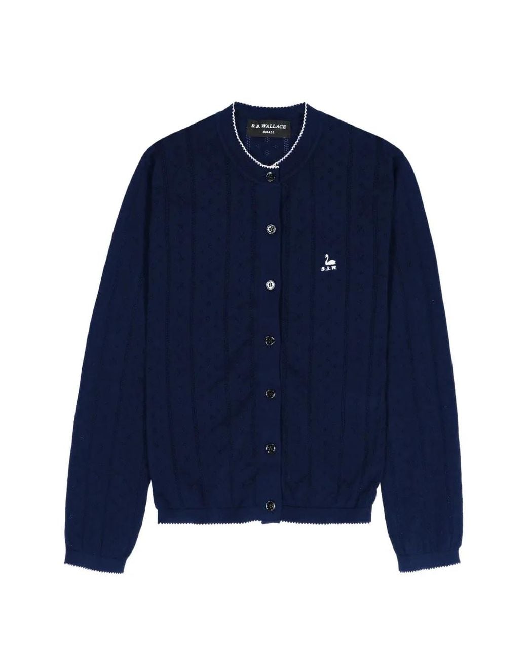 B.B. Wallace Blue Cardigan Prince Brodé
