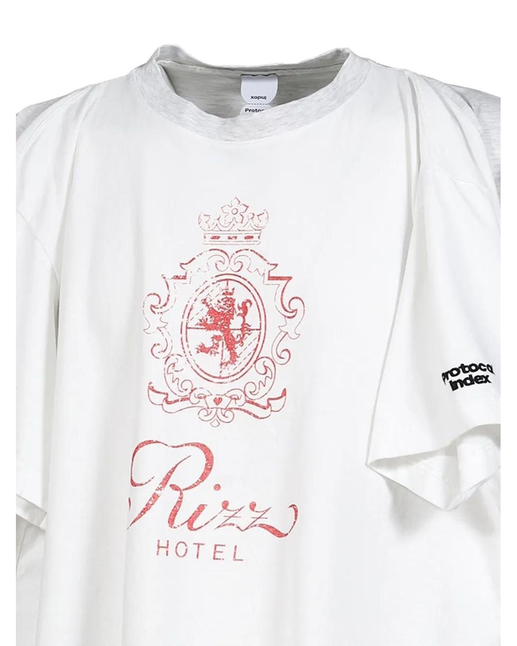 Protocol Index White Layered-Sleeve T-Shirt for men